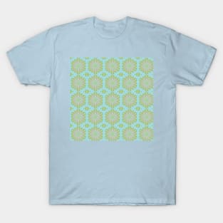 Green and BlueTile pattern T-Shirt